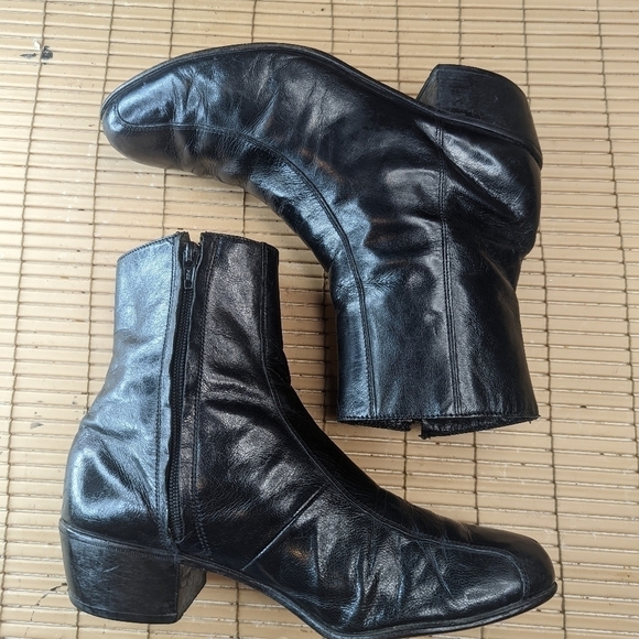 FLORSHEIM Leather Black side zip Ankle Boots Men's Size 8EEE Beatles, Chelsea, C - Picture 5 of 11